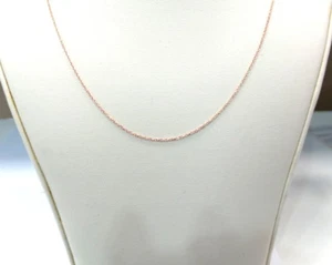 DIAMOND CUT CABLE LINK CHAIN 0.25MM 14K ROSE GOLD ALSO IN 14K YELLOW AND WHITE - Picture 1 of 3