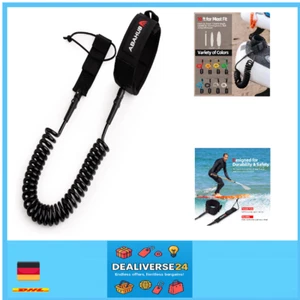 SUP Leash 10ft Schwarz Blau Orange Gelb Erwachsene Stand Up Paddle Sicherung - Bild 1 von 8