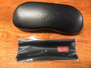 Ray Ban Hard-Shell Clam Case for Glasses, EMPTY, CASE ONLY, Black Faux Leather