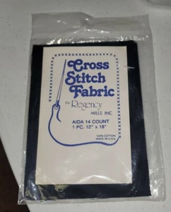 Neu in Verpackung/Versiegelt Kreuzstich Stoff Aida 14 Stück Marine 12x18 Regency Mills Baumwolle - Bild 1 von 2