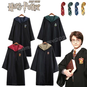 Harry Potter Robe Gryffindor Ravenclaw Slytherin Hufflepuff Robe Cloak Tie Party - Picture 1 of 16