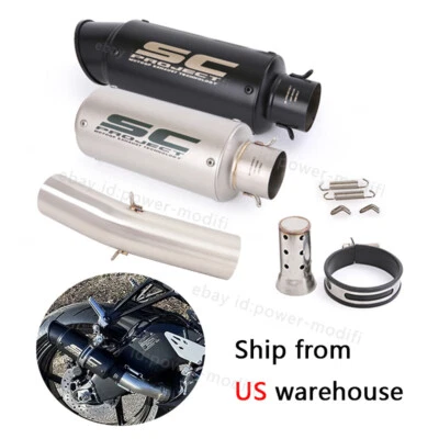 51 mm para Kawasaki Ninja ZX6R 2009-2025 puntas silenciadoras negras tubo de enlace de escape medio Foto 1 de 4