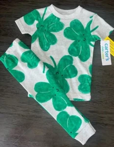 Carters Child of Mine St Patricks Day Kleeblatt grün Pyjama 2-teilig 12 Monate - Bild 1 von 6