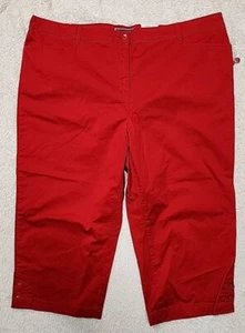 ☆ NWT Karen Scott Women's Tummy Control Comfort Capri Pants Plus Size 24W Red - Picture 1 of 13
