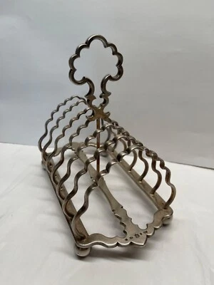 Antiguo estante para tostadas inglés plateado de Elkington & Co con sello raro 6237 Foto 1 de 4