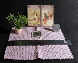 Potted Plant Fabric Rug Carpet Blanket Picture Decor Mix AS IS 1:12 Mini 8843 - Picture 1 of 2