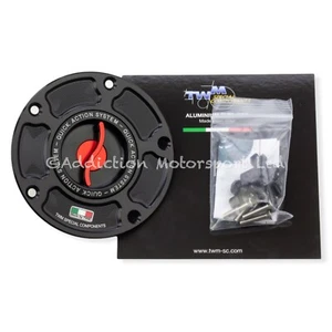 TWM Keyless Filler Petrol Gas Tank Cap for Aprilia Tuono V4 1100 2022 Red - Picture 1 of 3