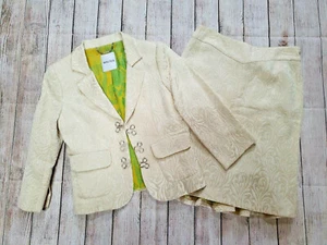 NEW WALTER BAKER WHITE LABEL GOLD BROCADE TWO PIECE BLAZER SUIT LARGE 10/12 - Picture 1 of 12