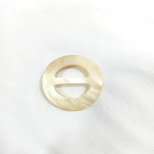 "Perlmutt Schal Gürtelschnalle Vintage weiß rund 1 1/2" - Bild 1 von 2