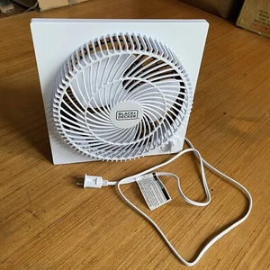 Black & Decker Frameless Tabletop Box Fan 9” White Quiet 3 Speed BNWOB US plug - Picture 1 of 3
