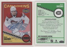 2019-20 O-Pee-Chee Platinum Retro Rainbow Red Nick Suzuki #R-90 Rookie Auto RC