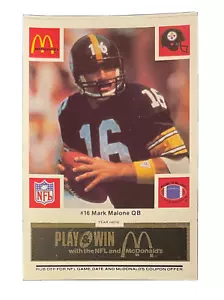 1986 Mark Malone QB #16 McDonald's BLACK Game Card - Picture 1 of 2