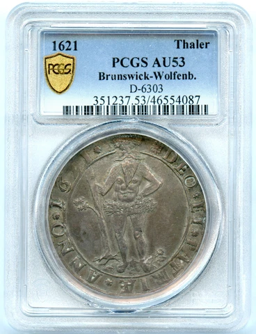 Single Finest Silver 1621 Brunswick-Wolfenbuttel Wildman Thaler | PCGS AU53 Cover