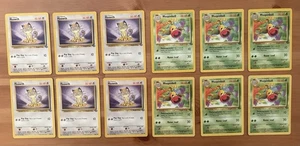 Pokémon 1999 (5)- Weepinbell 48/64, & (5)- Meowth 56/64 Non-Holo Cards (LP-NM) - Picture 1 of 7