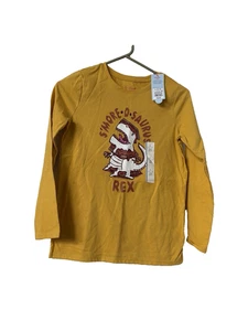 Maglietta Cat & Jack Top Ragazzo L 10-12 Grafica Dinosauro Manica Lunga Casual Nuova - Foto 1 di 4