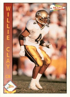1992 Pacific Willie Clay #330 Georgia Tech Yellow Jackets - Image 1 of 2