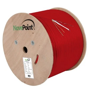 CAT6A Kabel CMR Kupfer Riser UTP 23 AWG 500 MHz Ethernet - 1000 Fuß Rot Bulk - Bild 1 von 4