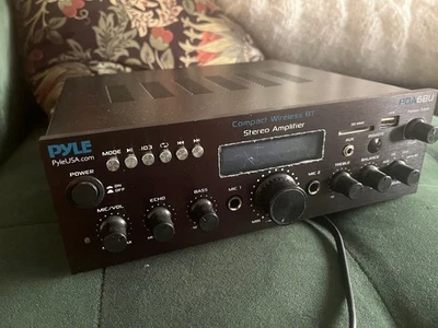 PYLE PDA6BU STEREO RECEIVER USB BLUETOOTH AMPLIFER RECEIVER 200W DUAL CHANNEL - Image 1 of 2