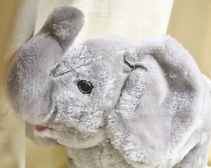 Vintage DAKIN 1978 Stuffed Plush ELEPHANT Trumpeting Wildlife gray Soft Toy Ears - Picture 1 of 5