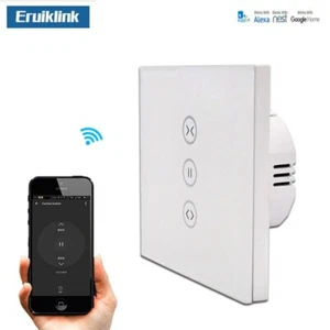 WiFi Curtain Switch EU Glass Panel Wireless touch switch, voice control by - Picture 1 of 8