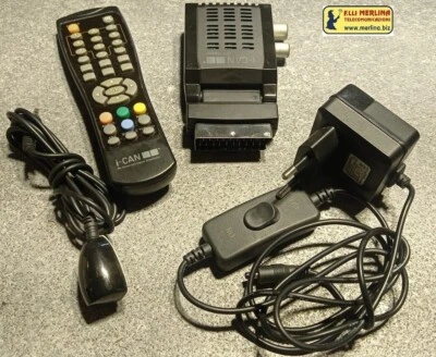 DECODER DBVT DIGITALE TERRESTRE I-CAN 300T SHADOW COMPATTO SCART ANGOLARE - Immagine 1 di 4