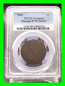 Early 1800 Draped Bust Large Cent - Certified - PCGS Genuine  - Picture 1 of 6