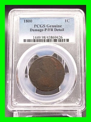Early 1800 Draped Bust Large Cent - Certified - PCGS Genuine  - Image 1 of 4