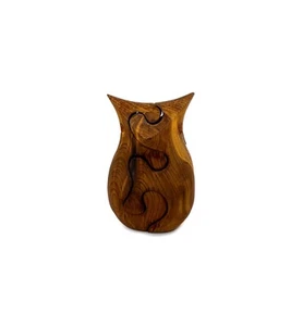 Vintage Handmade Owl Wood Puzzle Sculpture by Deborah D. Bump Stamped by Artist - Picture 1 of 11