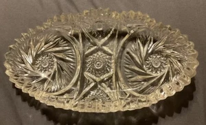 Elegante bandeja de condimentos de cristal transparente con plomo elegante plato para servir vintage - Imagen 1 de 8