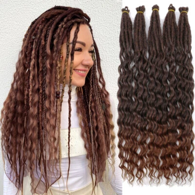 20" Soft Ombre Curly Dreadlocks Loose Curl Dreads SE Dreads Locs Hair Extensions - Image 1 of 4