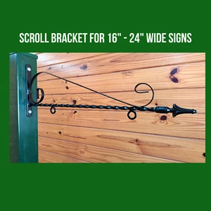 Scroll Bracket For 16"-24" Sign, Wall Mount Bracket for Sign Hanging Bracket - Picture 1 of 5