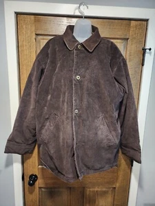 Timberland Weathergear Vintage 90s Cord and Leather Coat Sherpa Lined Size Large - Picture 1 of 9