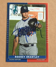 Signed Autograph Auto Minor League MiLB Card Ogden Raptors 2007 Rodney Brantley