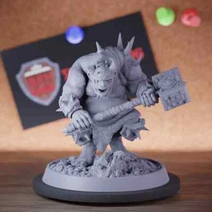 Demon Miniature Barbarian Mini Dungeons and Dragons DnD 5e TTRPG Pathfinder - Picture 1 of 8