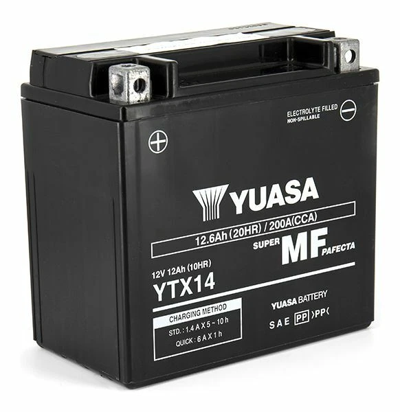 YUASA YTX14-BS BATTERY PRECHARGED KTM SUPERDUKE 1290 R - GT- 2014 / 2022 - Image 1 of 1