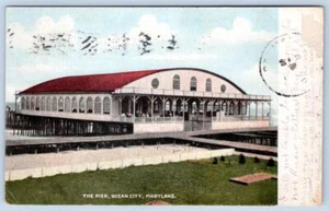 Pre-1907 OCEAN CITY MD THE PIER SENT TO EMMA PARKER DELMAR DELAWARE POSTCARD - Picture 1 of 2