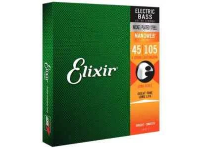 Elixir Nanoweb E14077 Nickel Plated Steel 45-105 4 String Corde Basso - Immagine 1 di 3