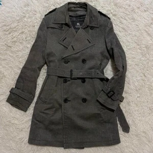 Burberry Black Label Trench Coat w/Liner Gray Wool Men's US size XS Authentic - Picture 1 of 13
