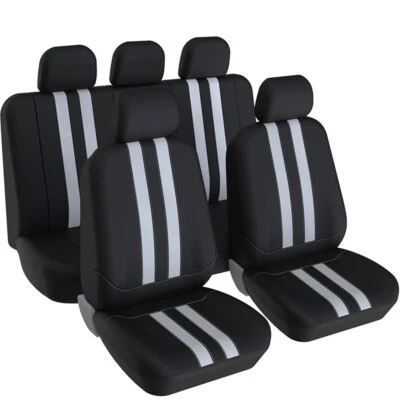 Full Set Car Seat Covers Polyester For Front Rear Row Auto Interior Accessories - Image 1 of 4