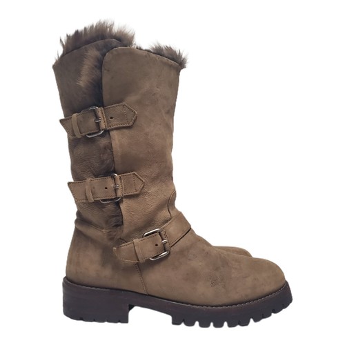 LI NING Stivali donna SARTORE 4 5 35 foderati in pelliccia di coniglio pelle marrone suola battistrada neve