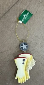 Kurt Adler Cowboy Gloves With Star Christmas Ornament NEW Rare - Picture 1 of 3