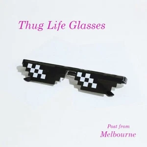 Thug Life Sunglasses Lots Chic Meme 8/6 Bit Pixel Glasses Party Prank Tiktok - Picture 1 of 3