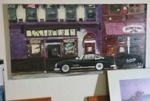 "Mercedes Boulevard" Gemälde von Rainer Salmen 60 x 30 cm 2024 Öl auf Leinwand - Bild 1 von 4
