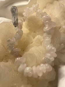 0104 Mineraux Bracelet Baroque Chips 035 Quartz Rose - Imagen 1 de 2