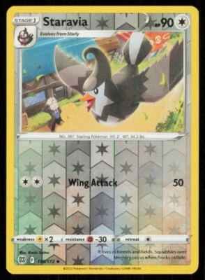 Staravia #118/172 Reverse Holo 2022 Pokemon Brilliant Stars LP - Image 1 of 2