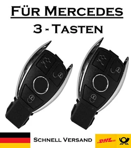 2 llaves de coche carcasa cromada para Mercedes - 3 botones coche mando a distancia KS18L - Imagen 1 de 3