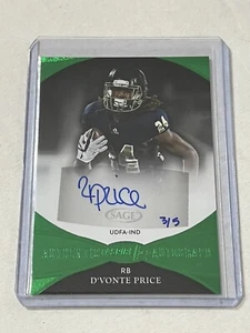 D'VONTE PRICE 2022 Sage Aspire Auto Bronze Foil Rookie Autograph RC COLTS - Picture 1 of 3