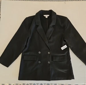 Old Navy Double Breasted Black Blazer Polyester Women's Size M Petite New/w Tags - Picture 1 of 10