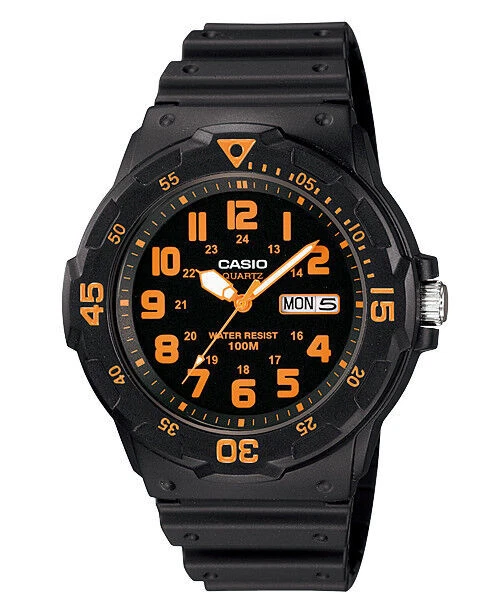 Casio MRW200H-4BV 44.6 Black Stainless Steel Case with Black Resin Strap Unisex Wristwatch
