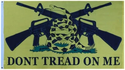 Don't Tread On Me Gadsden M-16 3'x5' Polyester Flag Banner F1467 Licensed 100D - Image 1 of 4
